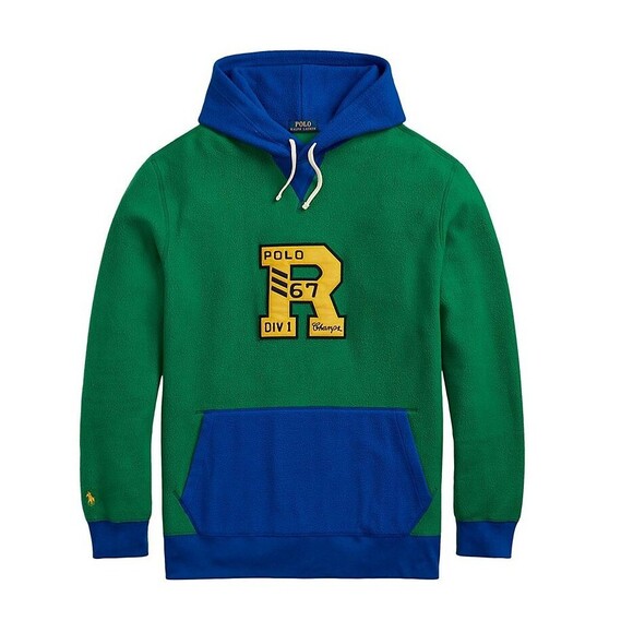 NWT Polo Ralph Lauren MEN'S HOODIE 4XB Big  Pile Fleece Letterman new BIG LOGO n - Picture 1 of 12